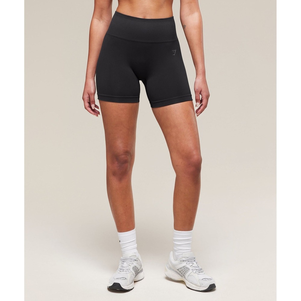 Gymshark Soft Sculpt Shorts Womens Small Black Seamless High Waist - Picture 1 of 5